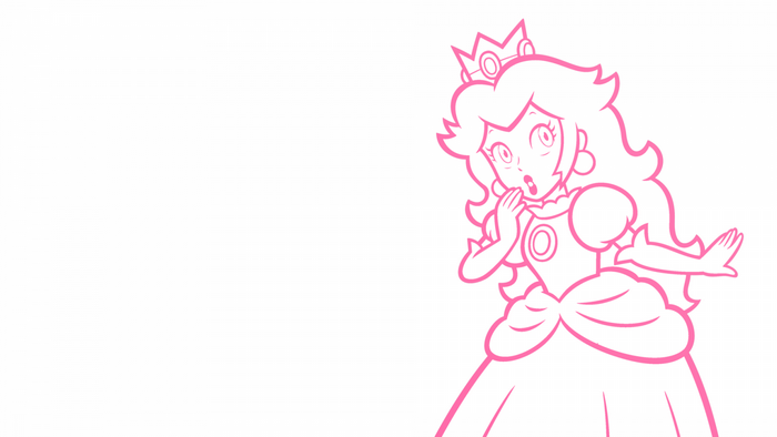 Princess Peach from Super Mario line art