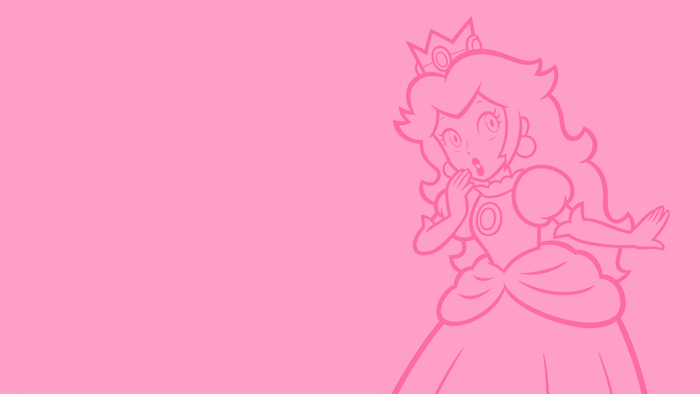 Princess Peach from Super Mario, minimalist line drawing