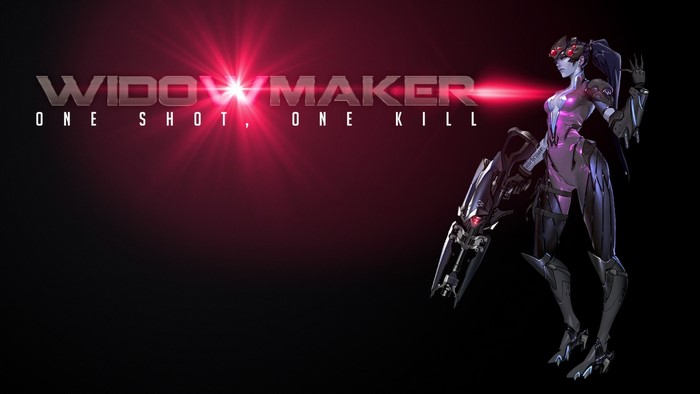 Widowmaker from Overwatch with tagline