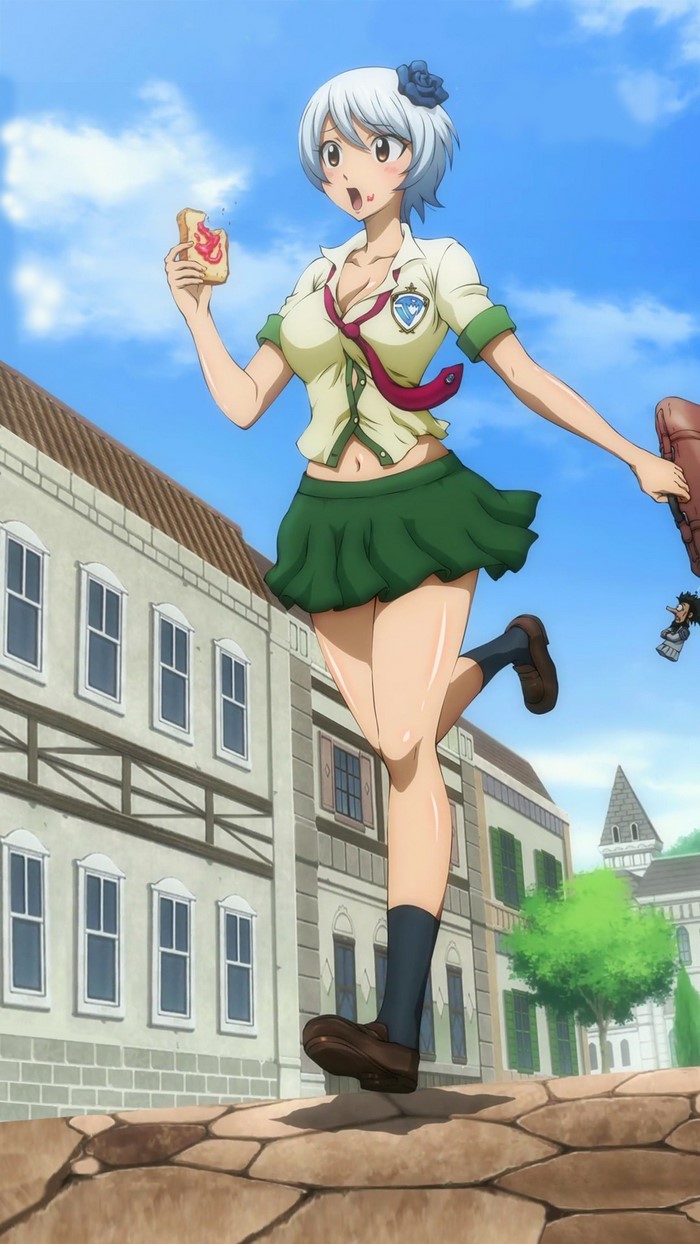 Yukino Aguria from Fairy Tail eating toast