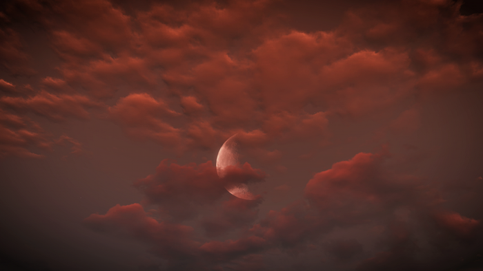 The Witcher 3 Wild Hunt: Red Moon and Clouds