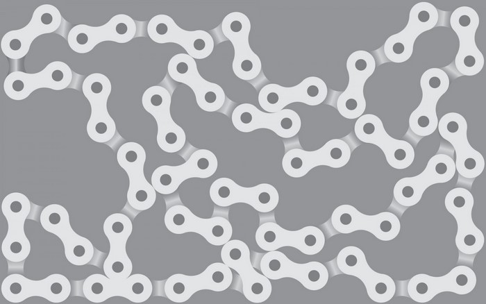 Bicycle chain pattern on a gray background