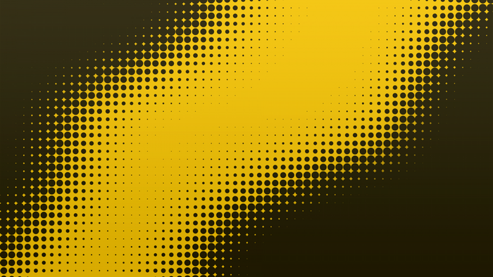 Yellow and black halftone pattern with diagonal gradient