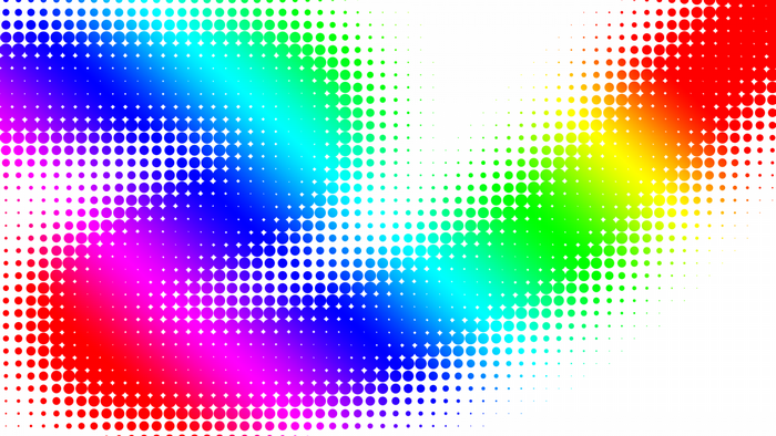 Rainbow Halftone Dot Pattern Graphic Design
