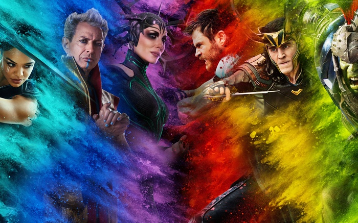 Thor: Ragnarok Poster with Thor, Loki, Hulk, Hela, and Valkyrie