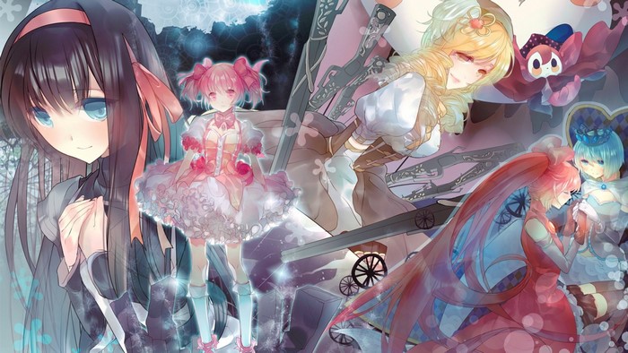 Anime girls from Mahou Shoujo Madoka Magica