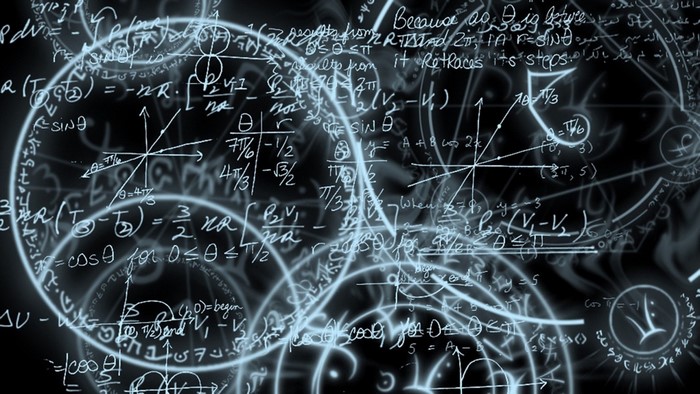 Abstract digital art with mathematical formulas