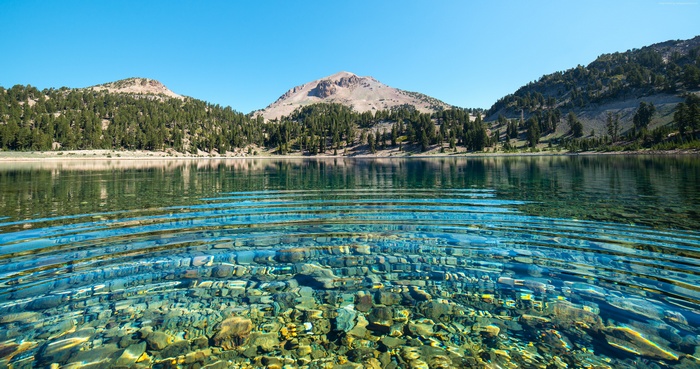 4k, mountains, lake