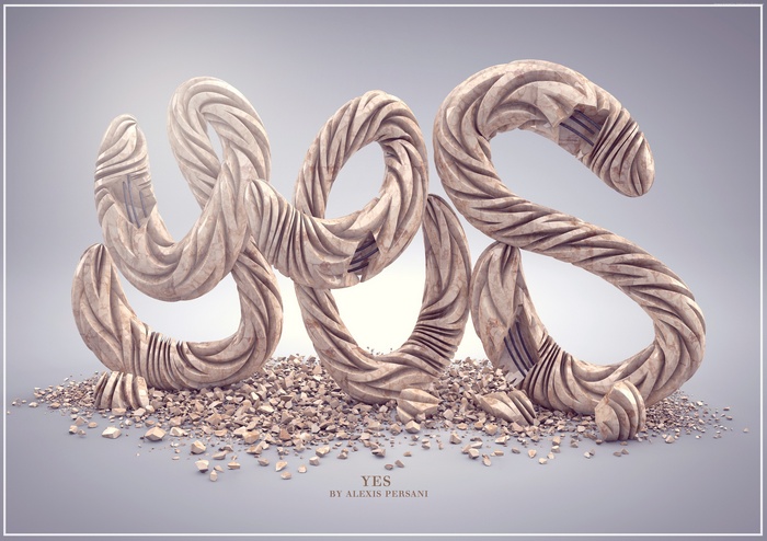 YES Typography by Alexis Persani 4K