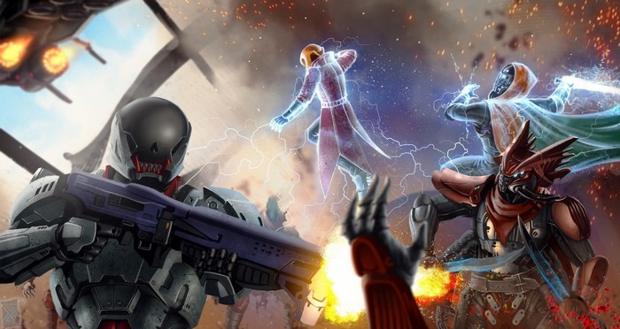 Guardians battling in Destiny