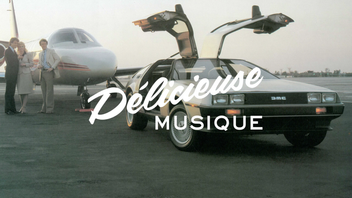 DMC DeLorean with people and private jet