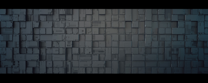 Gray textured geometric wall