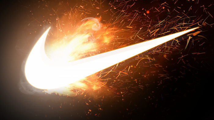 Nike Swoosh with Fire and Sparks