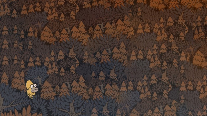 Homer Simpson in a forest pattern