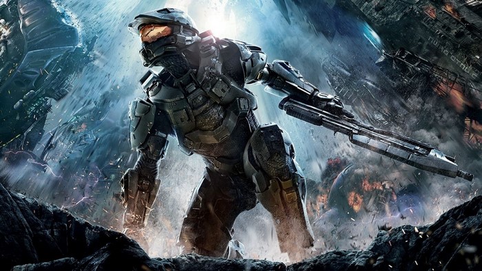 Master Chief from Halo 4 in battle