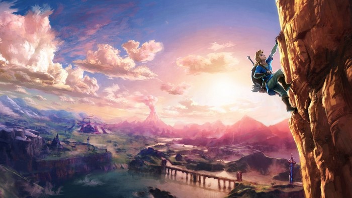 Link climbing a cliff in The Legend of Zelda: Breath of the Wild