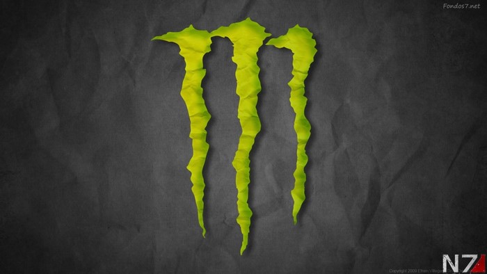 Monster Energy logo on a dark background