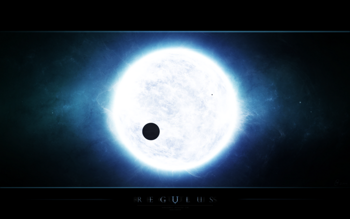 Regulus star with orbiting planet