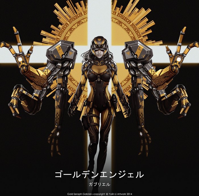 Gold Seraph Gabriel by Yulin Li Artwork