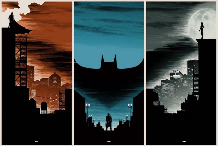 Triptych Poster for The Dark Knight Trilogy
