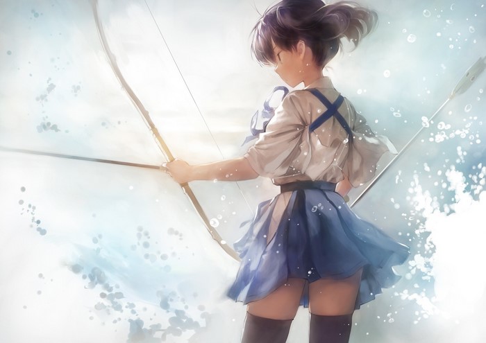 Anime girl with bow and arrow