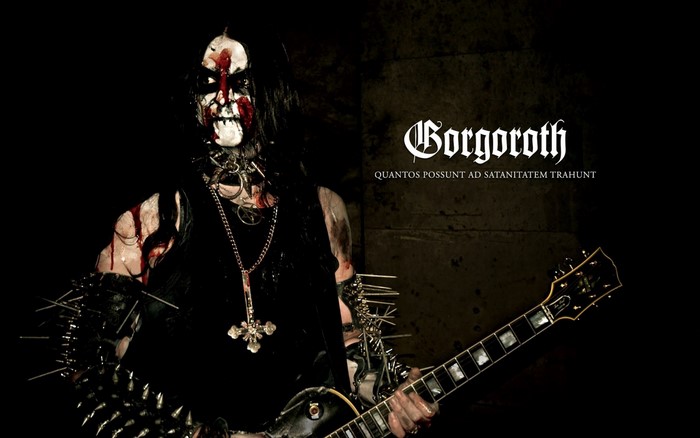 Infernus from Gorgoroth playing guitar