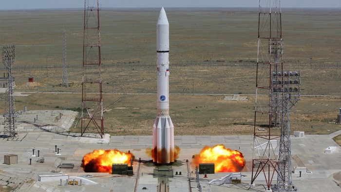 Soyuz rocket launch from Baikonur Cosmodrome
