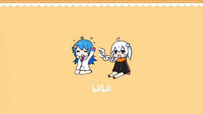Two anime girls with Bilibili logo