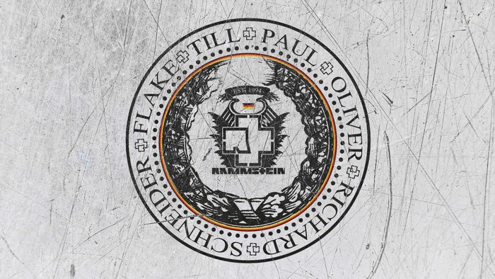 Rammstein band logo with members' names