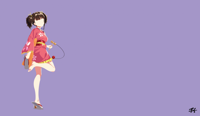 Mumei from Koutetsujou no Kabaneri holding a kendama