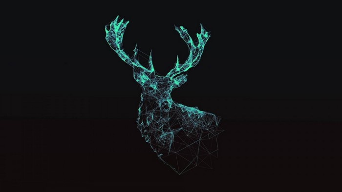 Abstract geometric deer head illustration