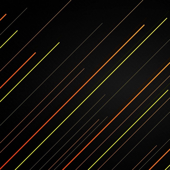 Abstract diagonal lines with orange and yellow colors on black background