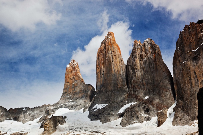 Torres del Paine, sky, mountains, 4K, Chile