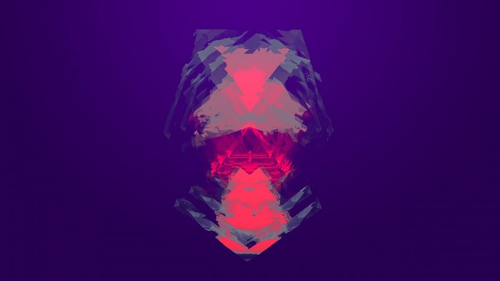 Abstract geometric illustration with pink and gray shapes