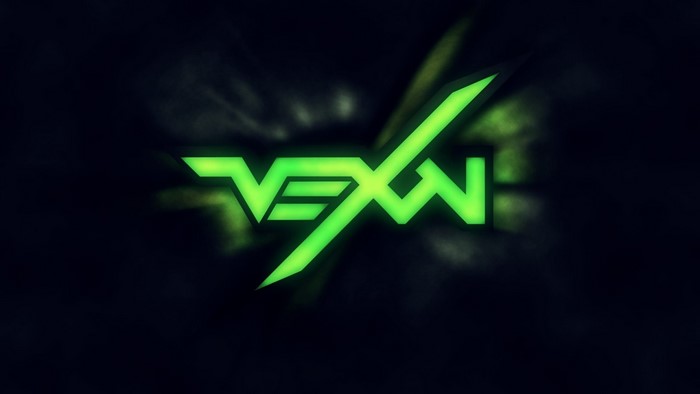 VEXN logo with green neon glow