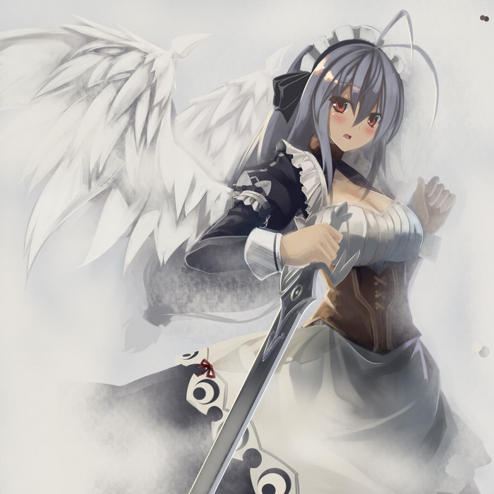 Anime girl with wings and sword