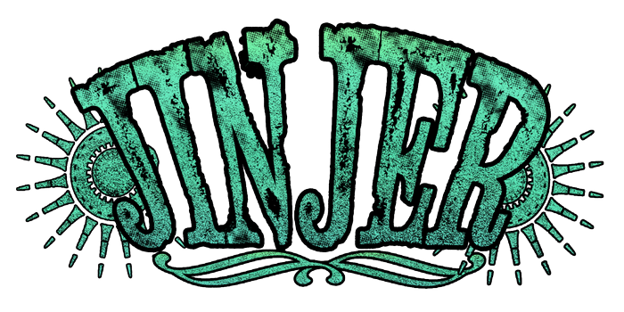 Jinjer logo with sunbursts and flourish