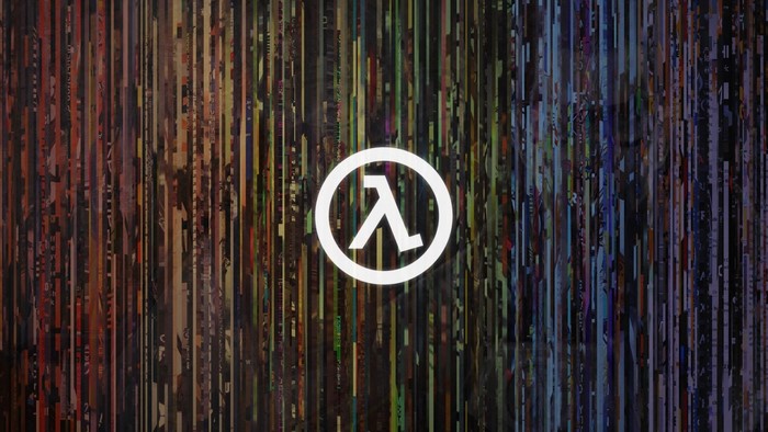 Half-Life Lambda logo on abstract colorful background
