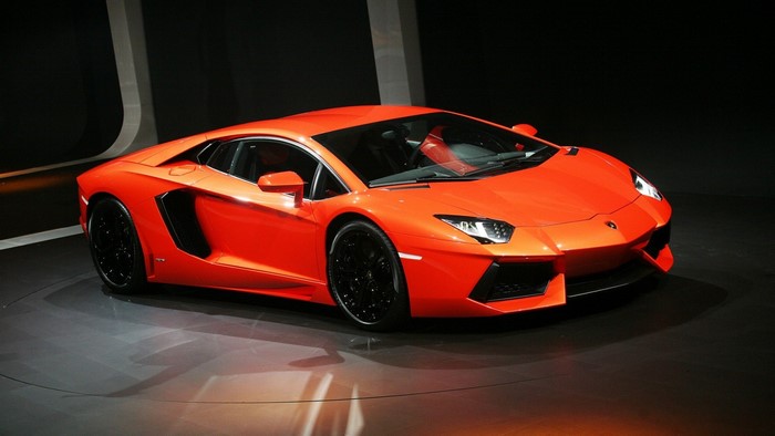 Orange Lamborghini Aventador sports car