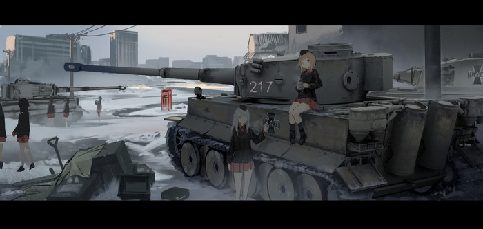 Girls und Panzer Winter Tank Scene with Tiger I