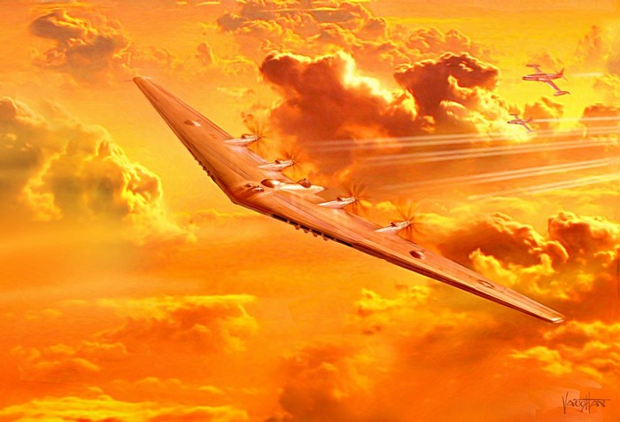 Northrop YB-49 Flying Wing bomber in flight