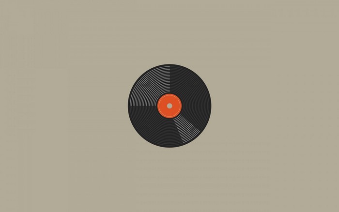 Minimalist vinyl record illustration