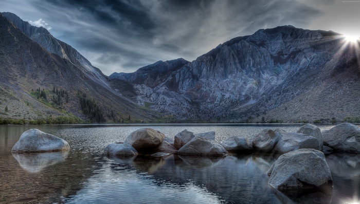California, Convict Lake, Mount Morriso, 4k