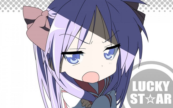 Kagami Hiiragi from Lucky Star Chibi Illustration