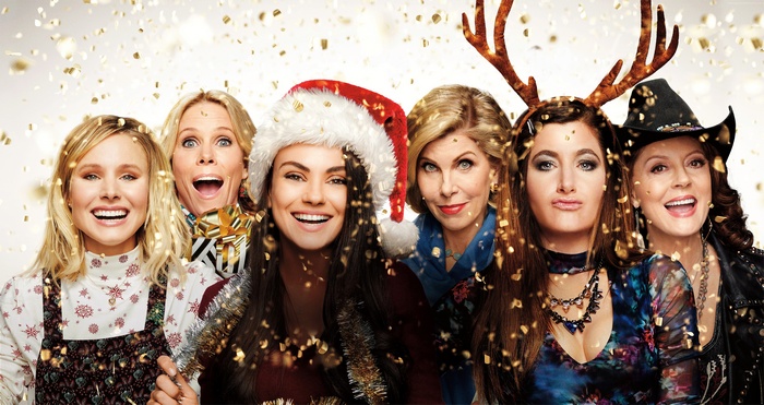 A Bad Moms Christmas starring Kristen Bell, Mila Kunis, Kathryn Hahn