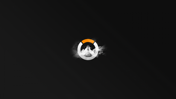 Overwatch logo with smoke on black background