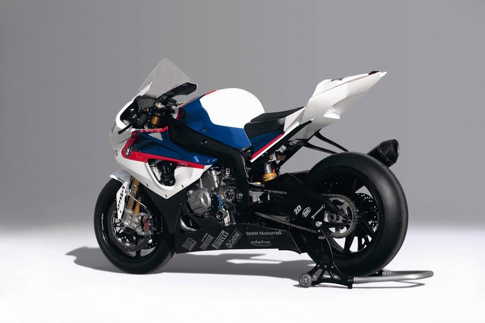 BMW S 1000 RR motorcycle on a stand