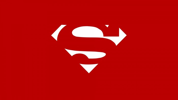 Superman logo on red background