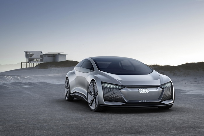 Audi Aicon electric car on a beach