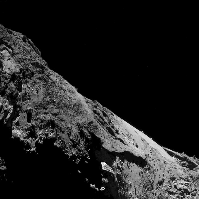 Close-up of a comet's surface from Rosetta mission